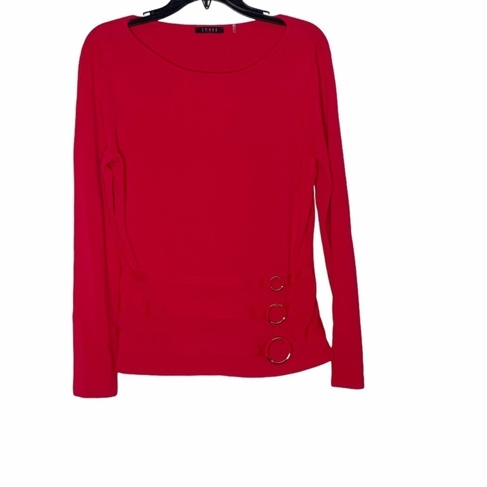 𝅺cyrus red sweater blouse. Long sleeves. Size L